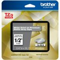 Brother International 12MM 8M White on Matte Lt Gray TZEML35